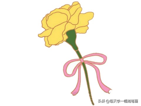 每天学一幅简笔画--母亲节送给妈妈的康乃馨简笔画