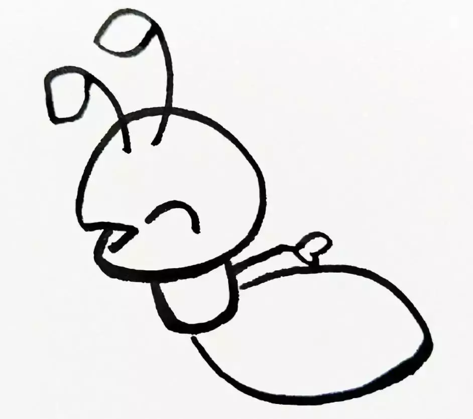 蚂蚁简笔画绘画教程,教你画一只可爱的小蚂蚁,萌萌哒!