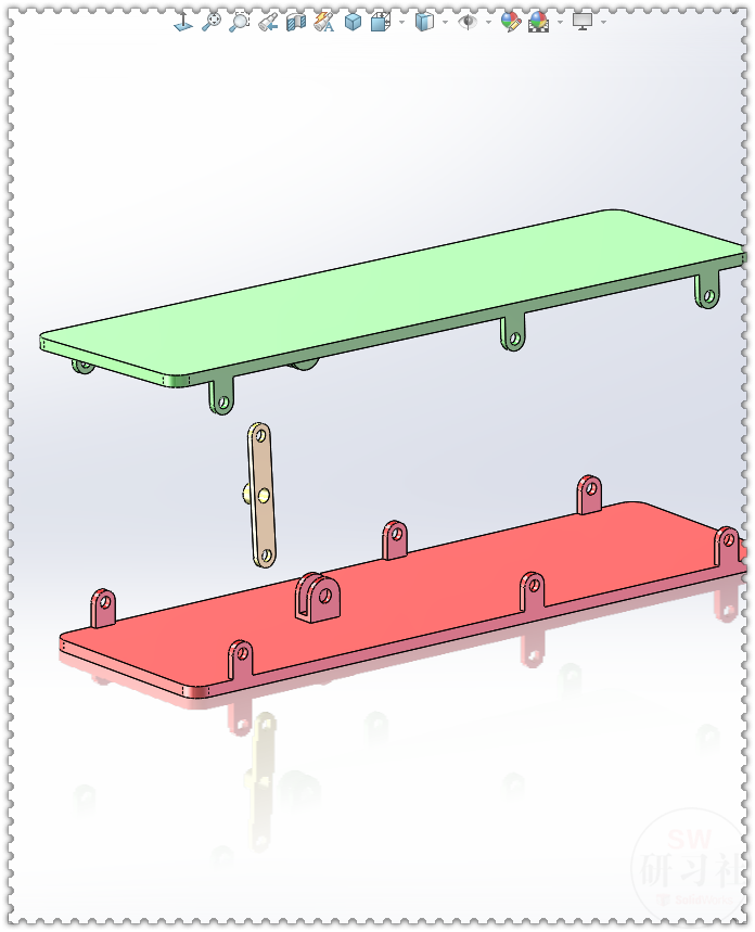 用SolidWorks制作一个简单的：活塞式平行四边形升降机构