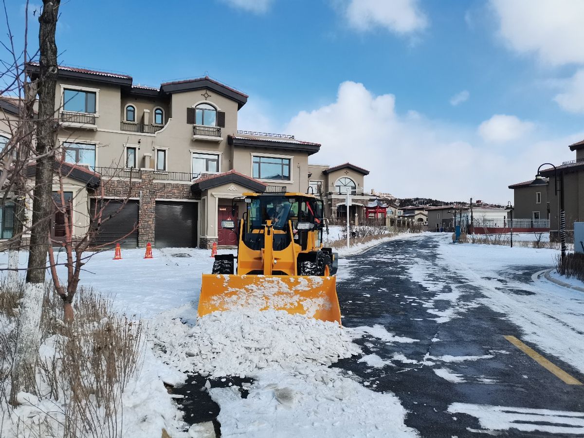 15辆铲车来小区除雪，这阵仗，以前没见过