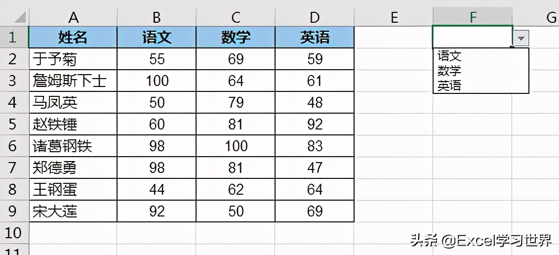 Excel – 用 indirect 函数制作动态图表