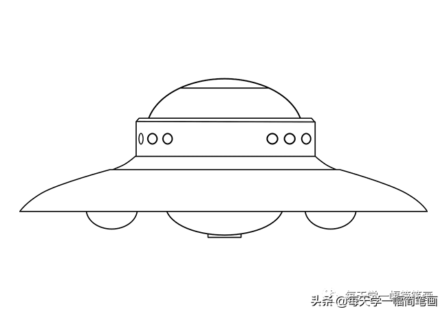 每天学一幅简笔画--外星人飞碟简笔画图片大全