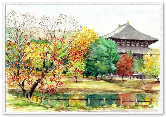 东亚风情 -- 高崎尚昭水彩画