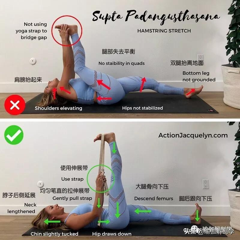 28个常见瑜伽体式“正误对比”图，初学者尤其要注意！（收藏级）