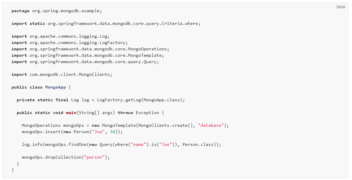 Spring認證中國教育管理中心-Spring Data MongoDB教程