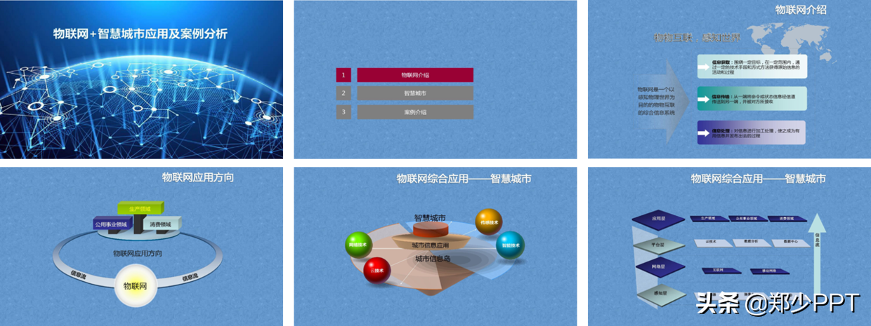 花了3个小时，修改了一份物联网+智慧城市PPT，效果真不错