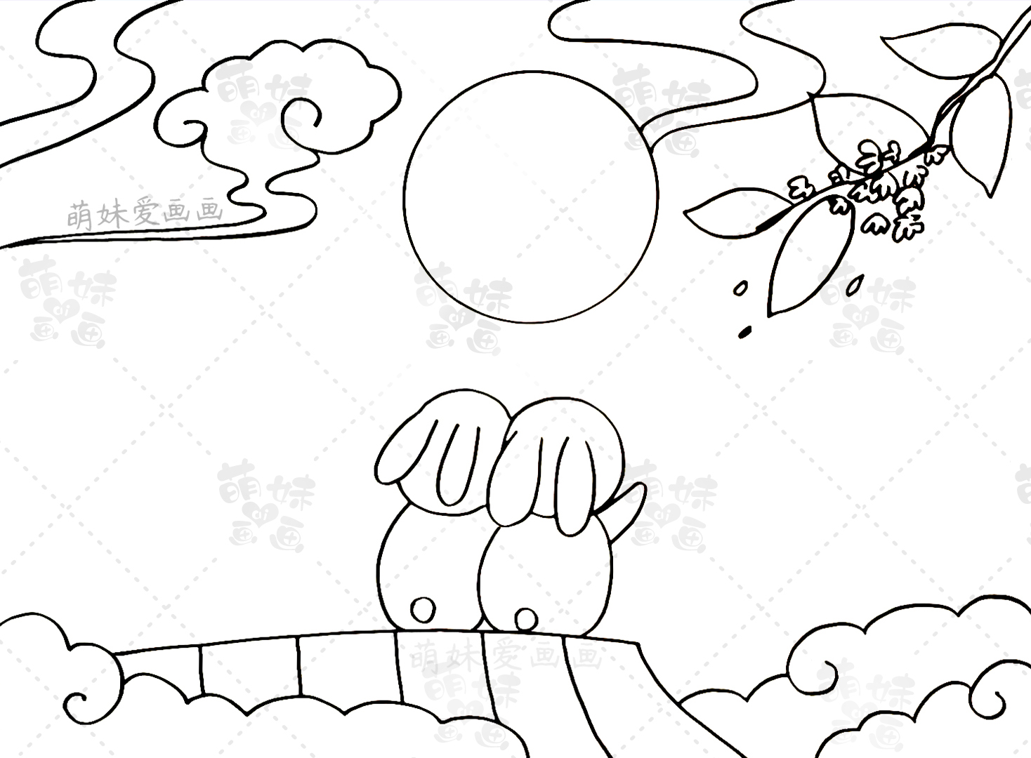 中秋月饼简笔画画法图片步骤💛巧艺网