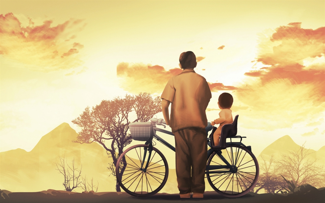 幸福的父子唯美句子