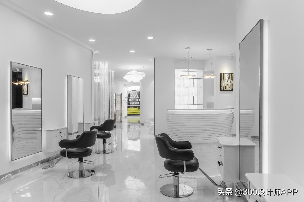 徐年迪作品：极简白理发店，260㎡装修60万，空荡荡却很高级