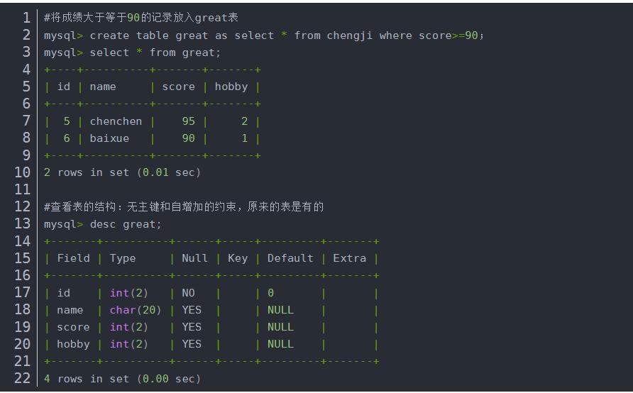 MySQL高級SQL語句