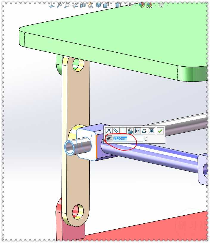 用SolidWorks制作一个简单的：活塞式平行四边形升降机构