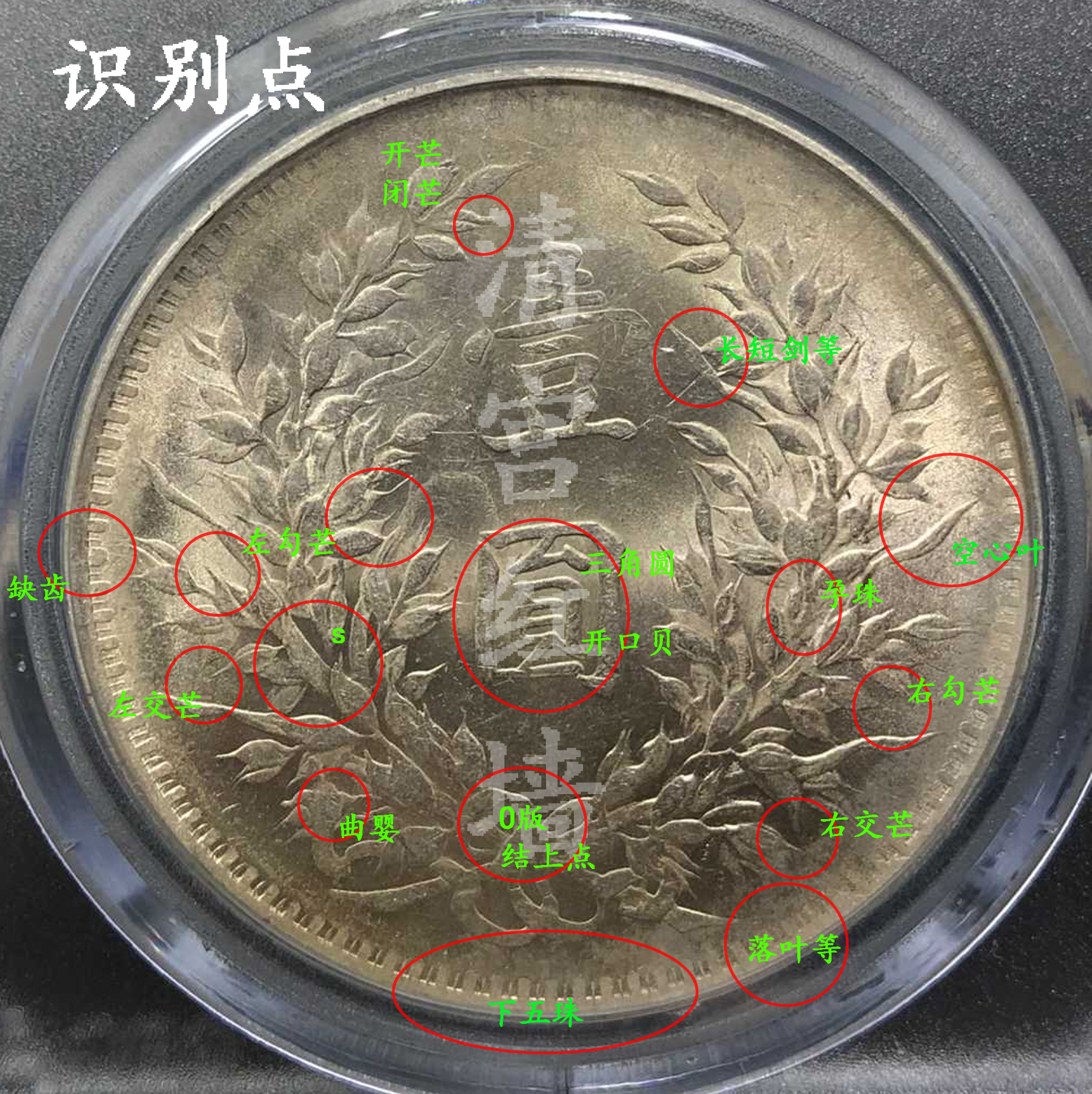 干货:自绘《银元袁大头的120个版别大全》的特征点识别图(袁大头权威