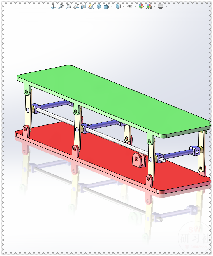 用SolidWorks制作一个简单的：活塞式平行四边形升降机构