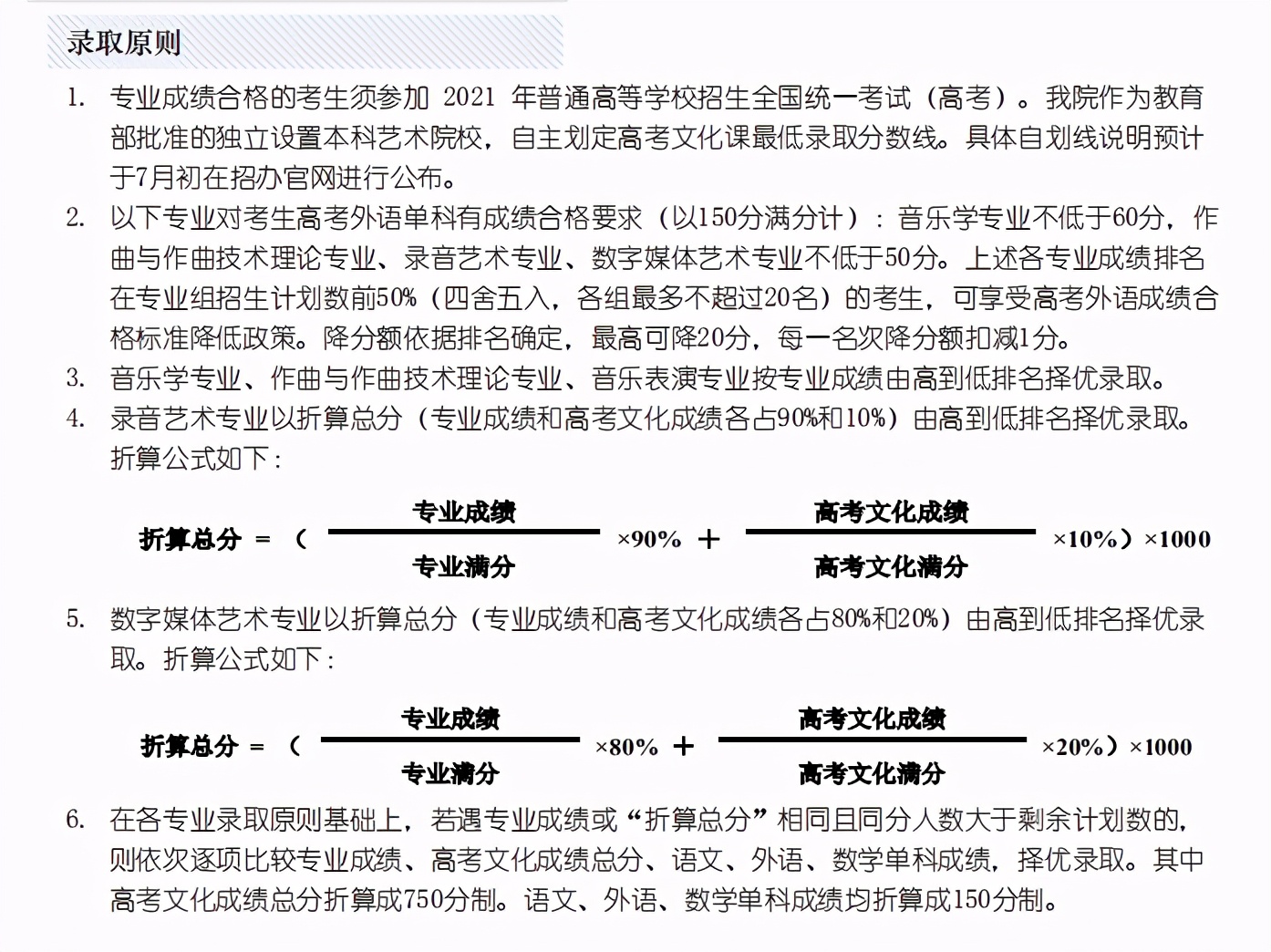 20所院校艺术专业录取原则盘点：这些院校对文化课要求最低