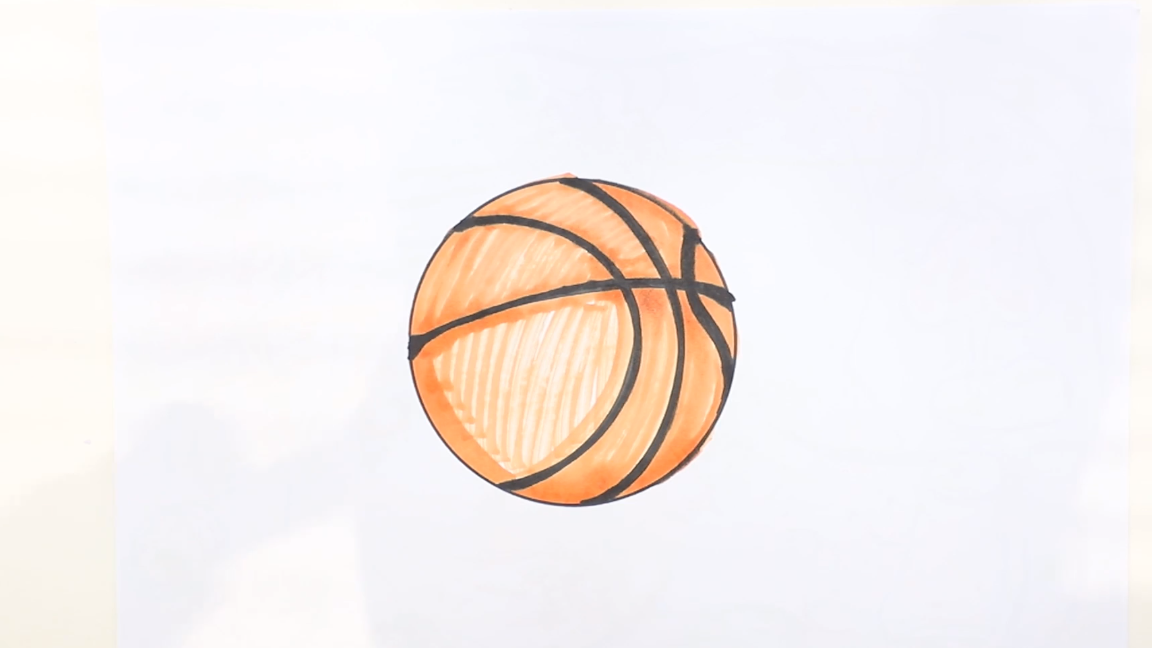 篮球简笔画步骤图片