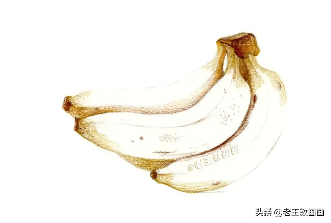 彩铅详细教程,教你画一盘香蕉