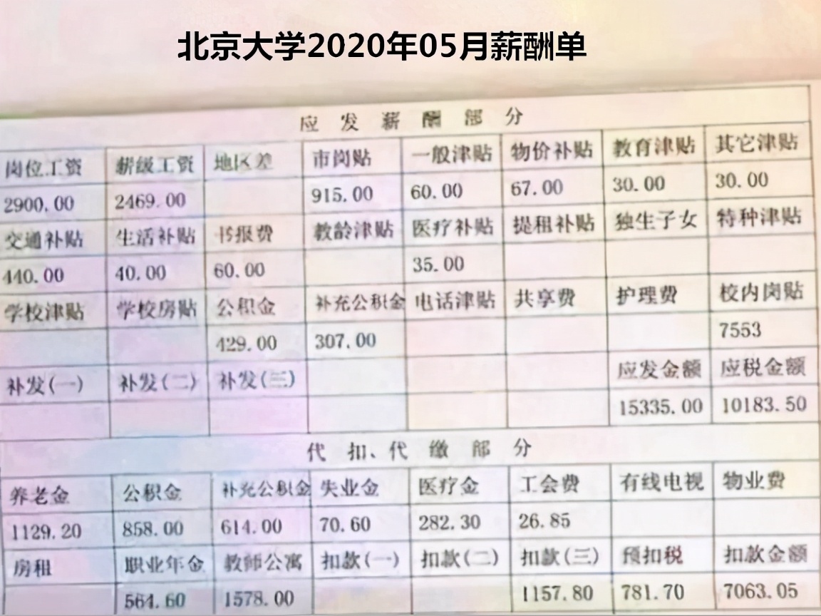 北大教授工资单引热议，真实数字让人不敢相信，网友：是谁在说谎