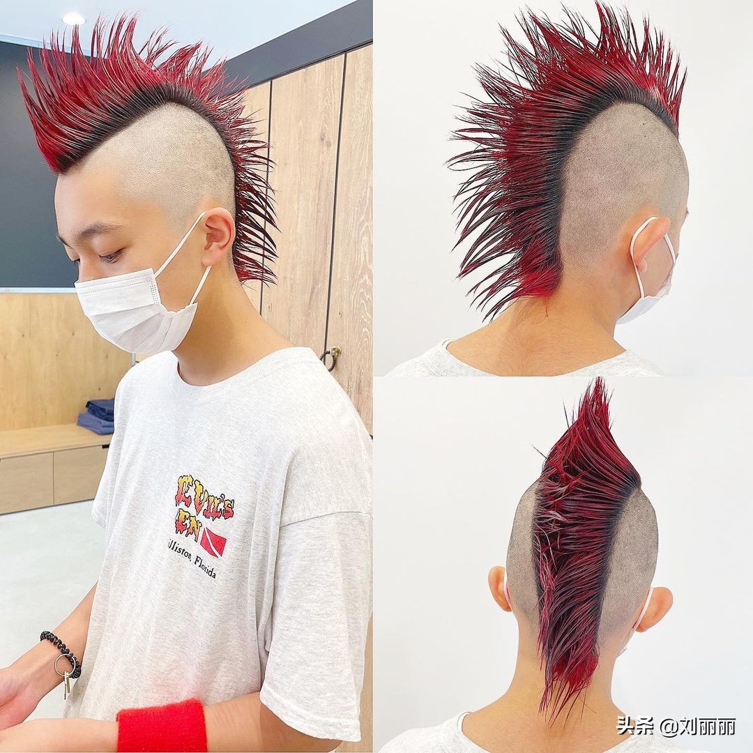 男士发型除了追求精神之外,个性也是必不可少的,狼尾鸡冠头男发就是这