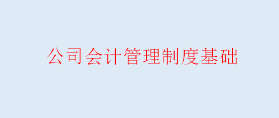 会计管理制度（公司会计管理制度基础）