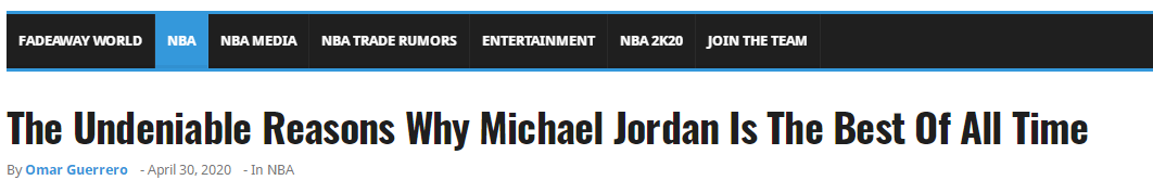 nba历史第一为什么是乔丹（乔丹为何是NBA历史第一人？美媒晒出七大理由，第一项就完胜老詹）-趣拿体育