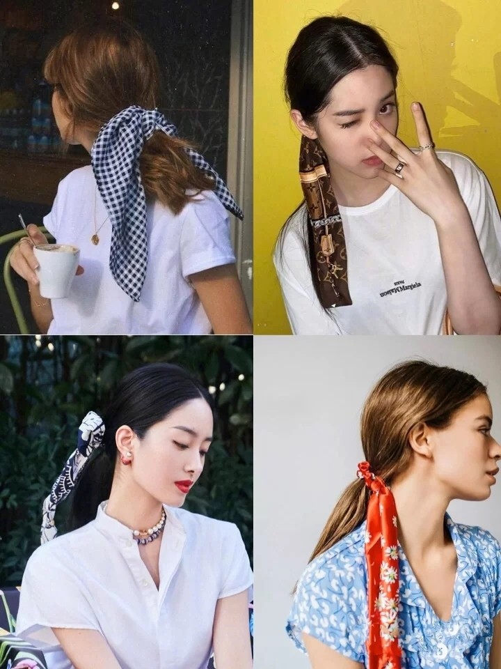 日益流行的发带，这样的扎法值得学习，精致少女很有活力