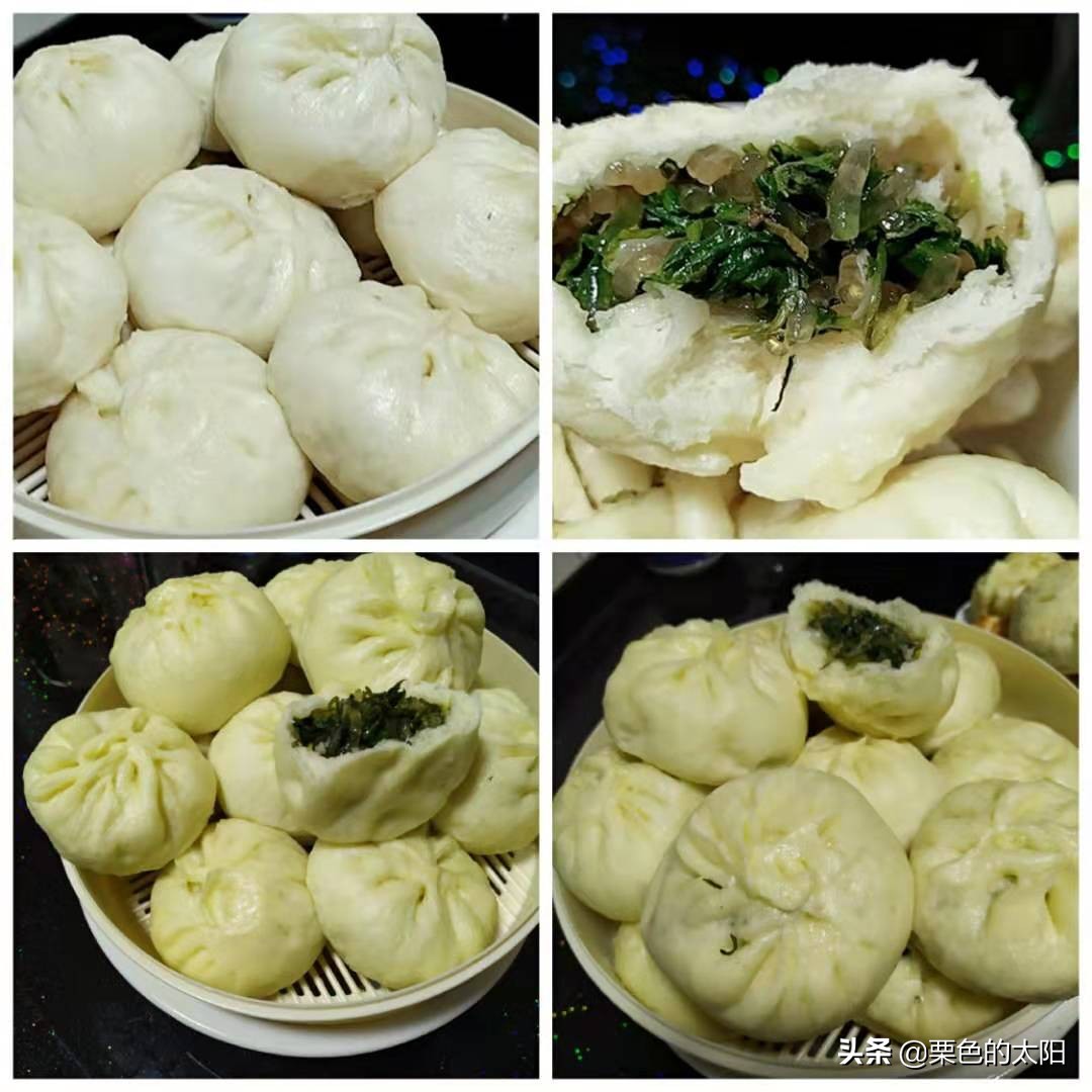 家常的美味——纯素的荠菜粉条馅包子