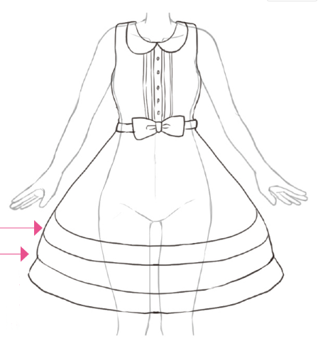 甜美系洛丽塔的要素:蓬松的荷叶边和有蝴蝶结缎带的连衣裙,公主袖的