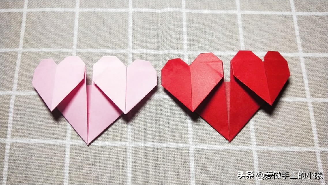 漂亮的双爱心书签,简单又别致,一张纸就完成