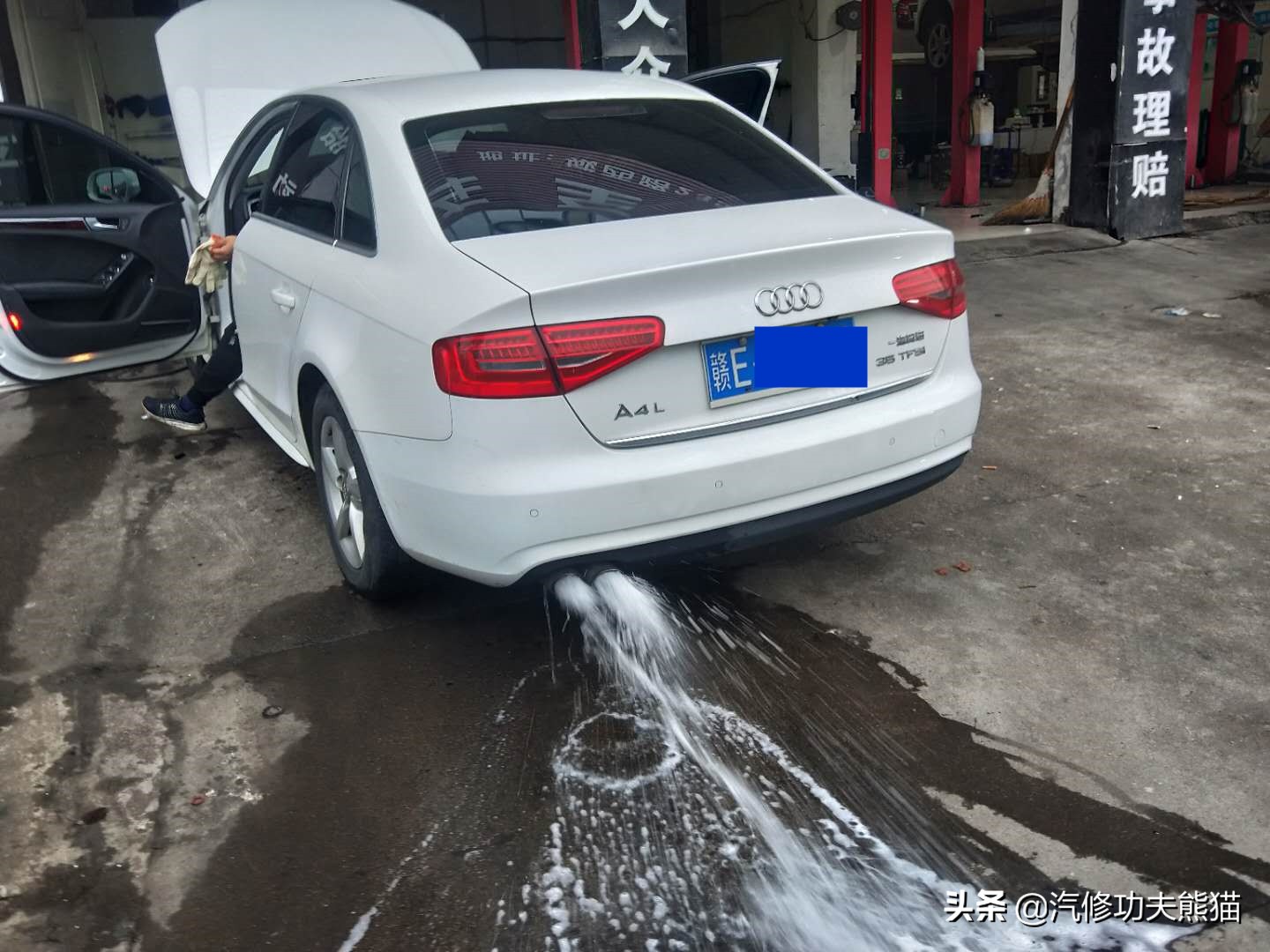 江西车友奥迪A4L严重烧机油500公里一升忍无可忍来永康解决