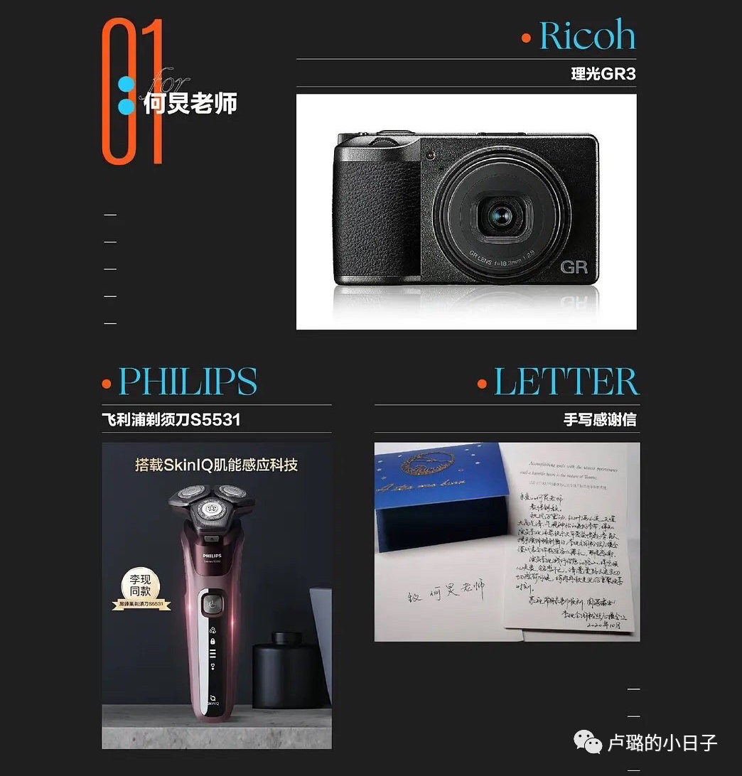 送给明星的礼物（只收贵重礼物的明星）