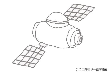 每天学一幅简笔画--卫星简笔画的简单画法步骤教程