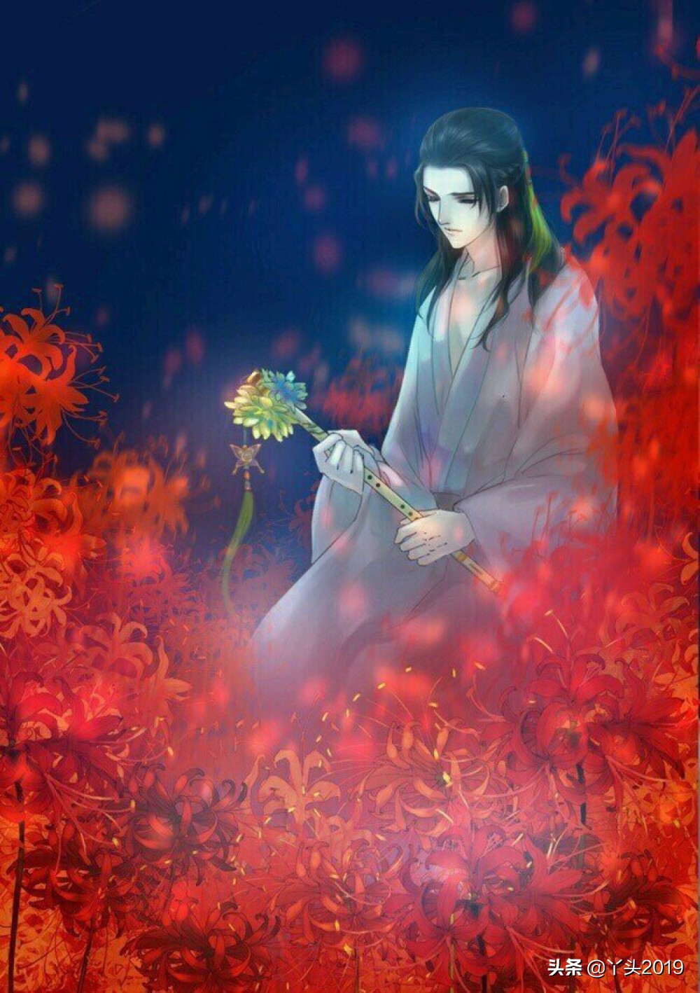 别样凄美的彼岸花主题人物插画