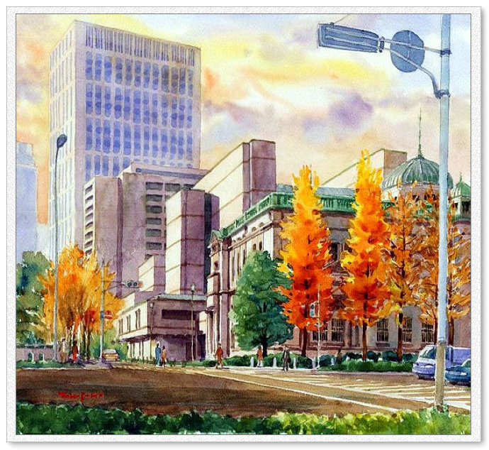 东亚风情 -- 高崎尚昭水彩画