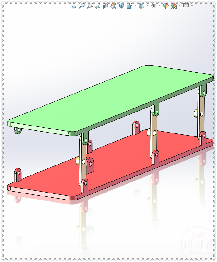 用SolidWorks制作一个简单的：活塞式平行四边形升降机构