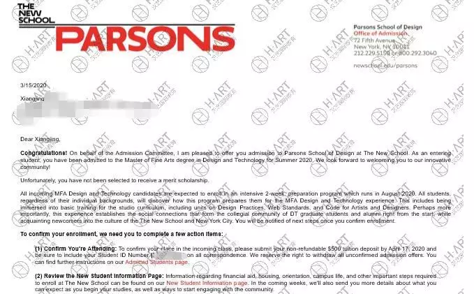 帕森斯、雪城和东北大学，我都想去但不行