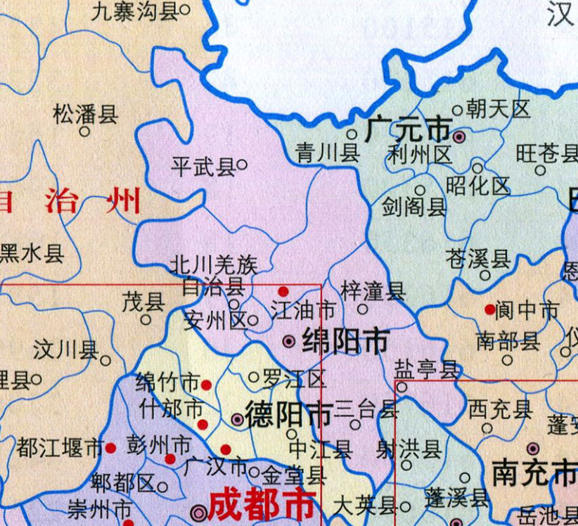 绵阳市地理位置图片