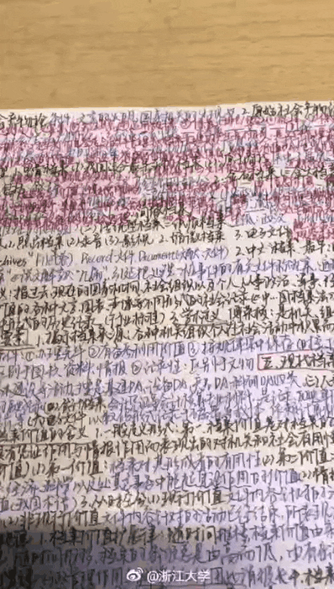 一页A4纸能写多少字？看过浙大学生的开卷考“小抄”才知道！