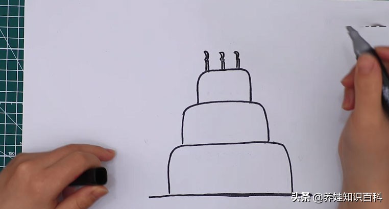 绘画三层蛋糕图片图片