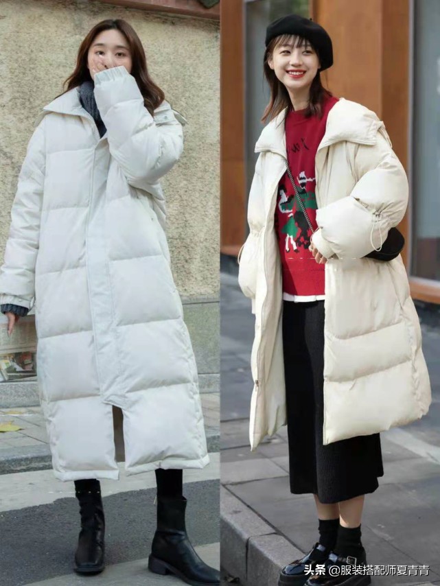 米白色羽绒服搭配图片(不懂羽绒服) - 赤虎壹号