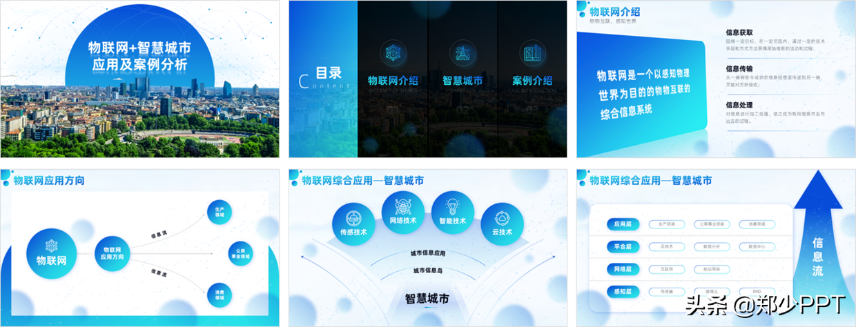 花了3个小时，修改了一份物联网+智慧城市PPT，效果真不错