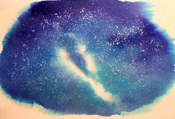 水彩画：分步骤教你画银河之眼，原来这么美的画，画起来很简单！