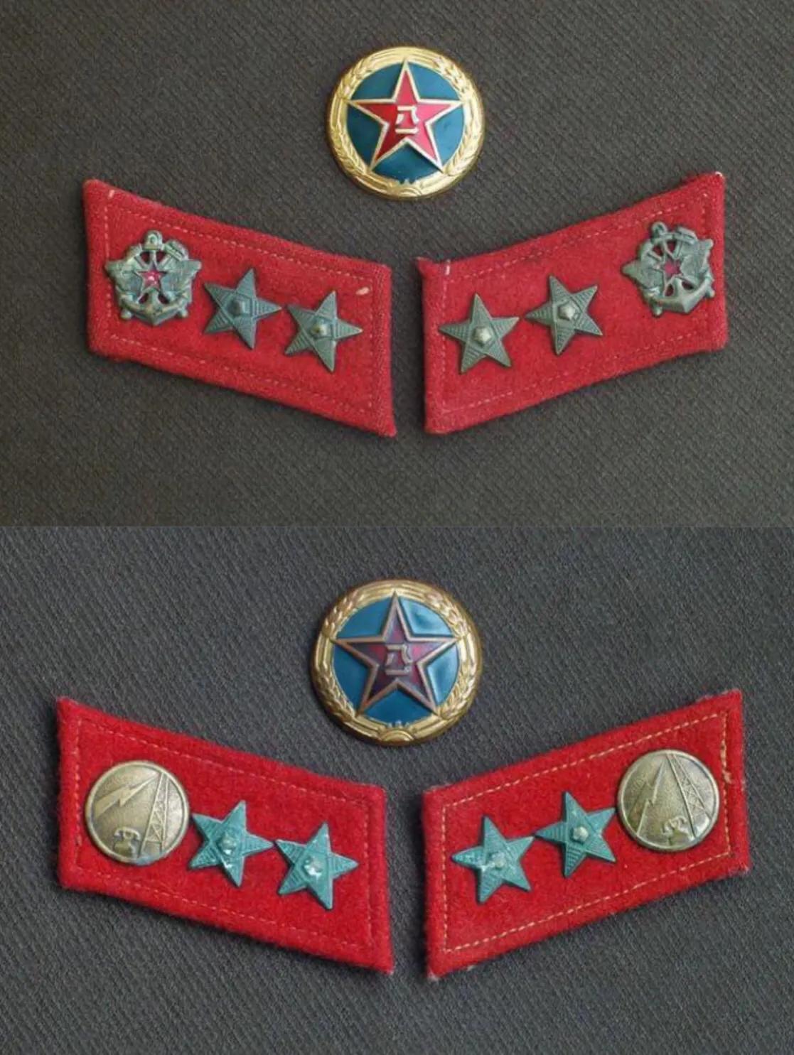 汽车兵上等兵一名炮兵上等兵一名铁道兵上等兵"55式"上等兵军衔鉴赏