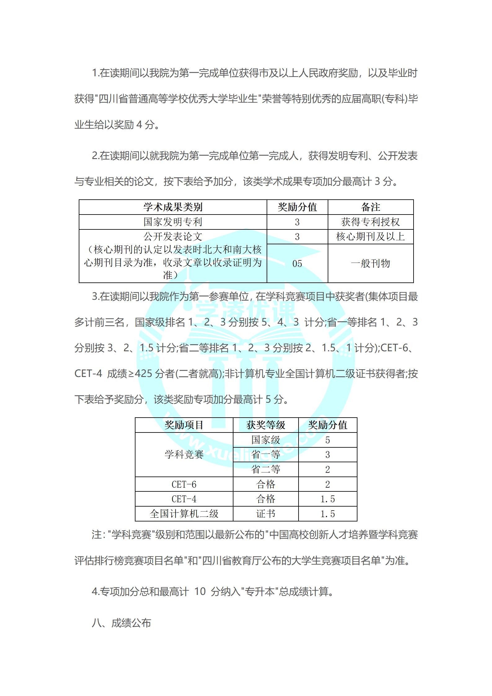 西华大学与成都工业职业技术学院2022年“专升本”工作实施方案