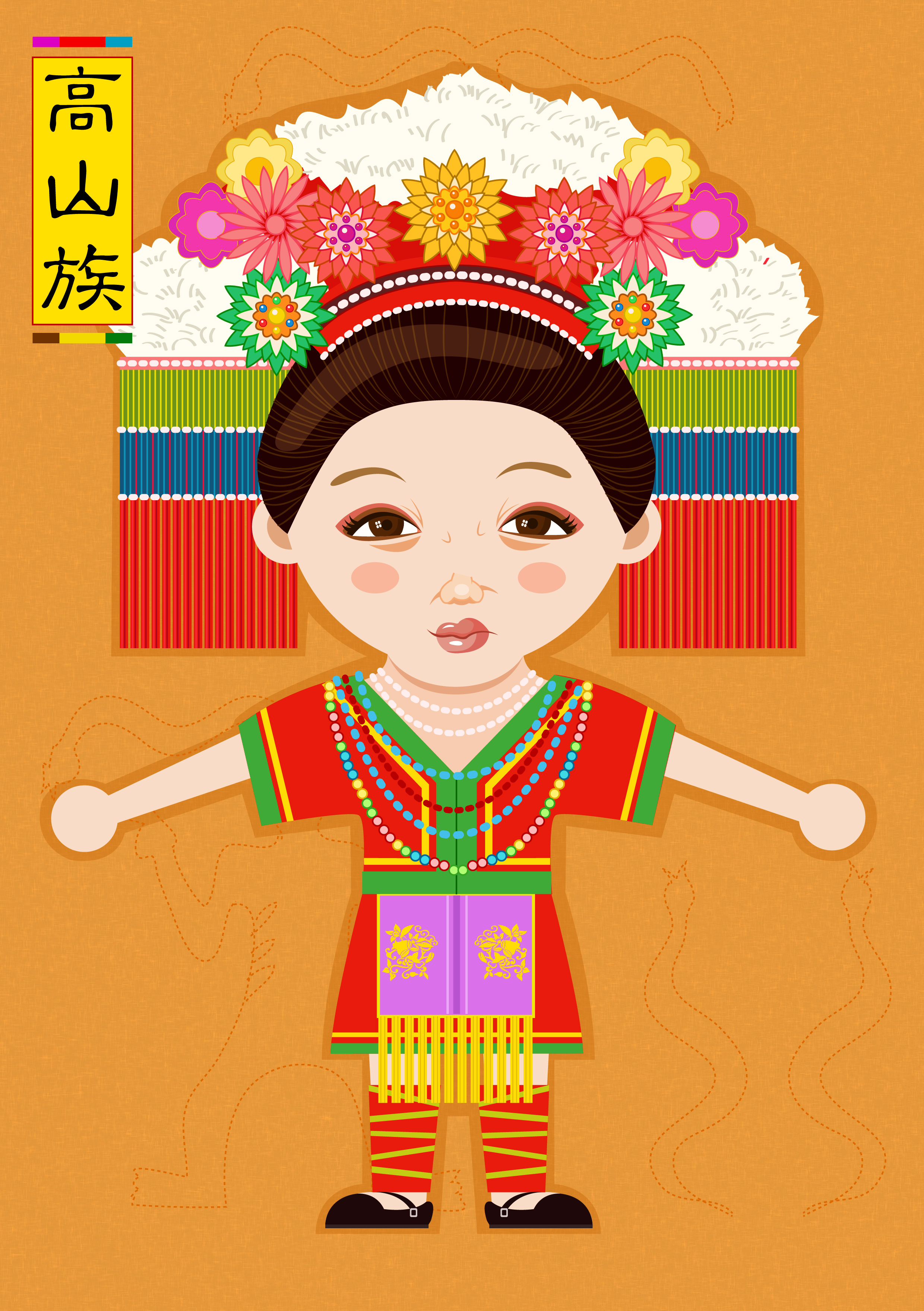 宝贝袈裟和奶奶tina07,各民族传统服饰的卡通插画简直不要太可爱了!