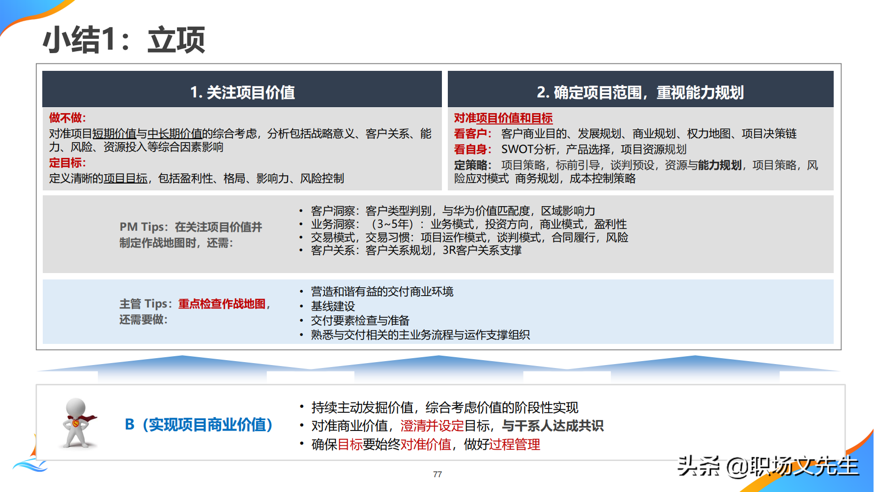 华为公司PMO组织建设运作经验，80页华为项目管理金种子高级培训