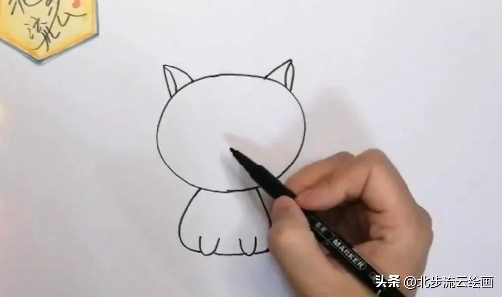 可爱的小猫简笔画，简单易学，你学会了吗？