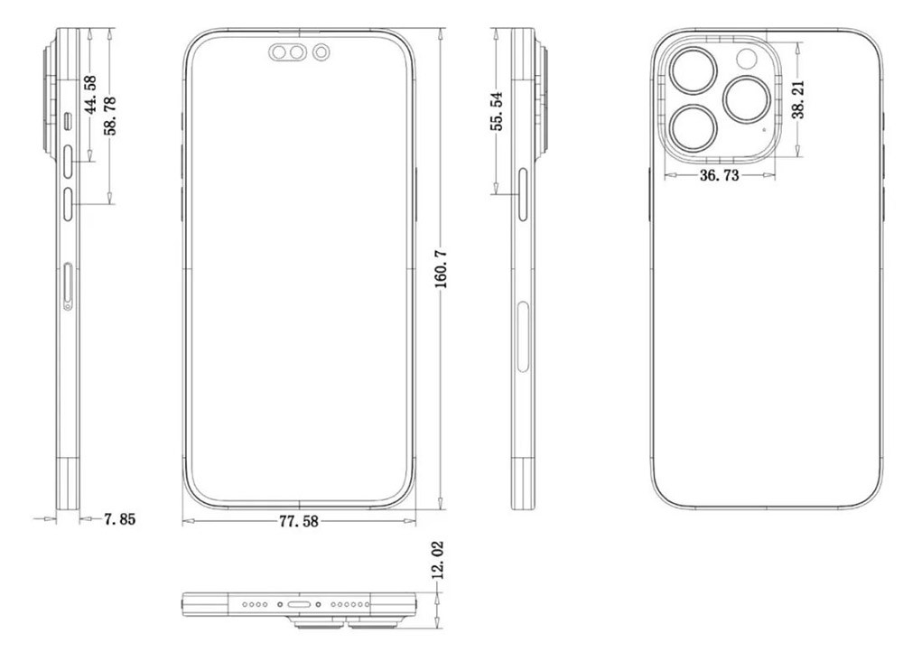 iPhone 14 Pro设计图曝光 镜头模组大小再提升