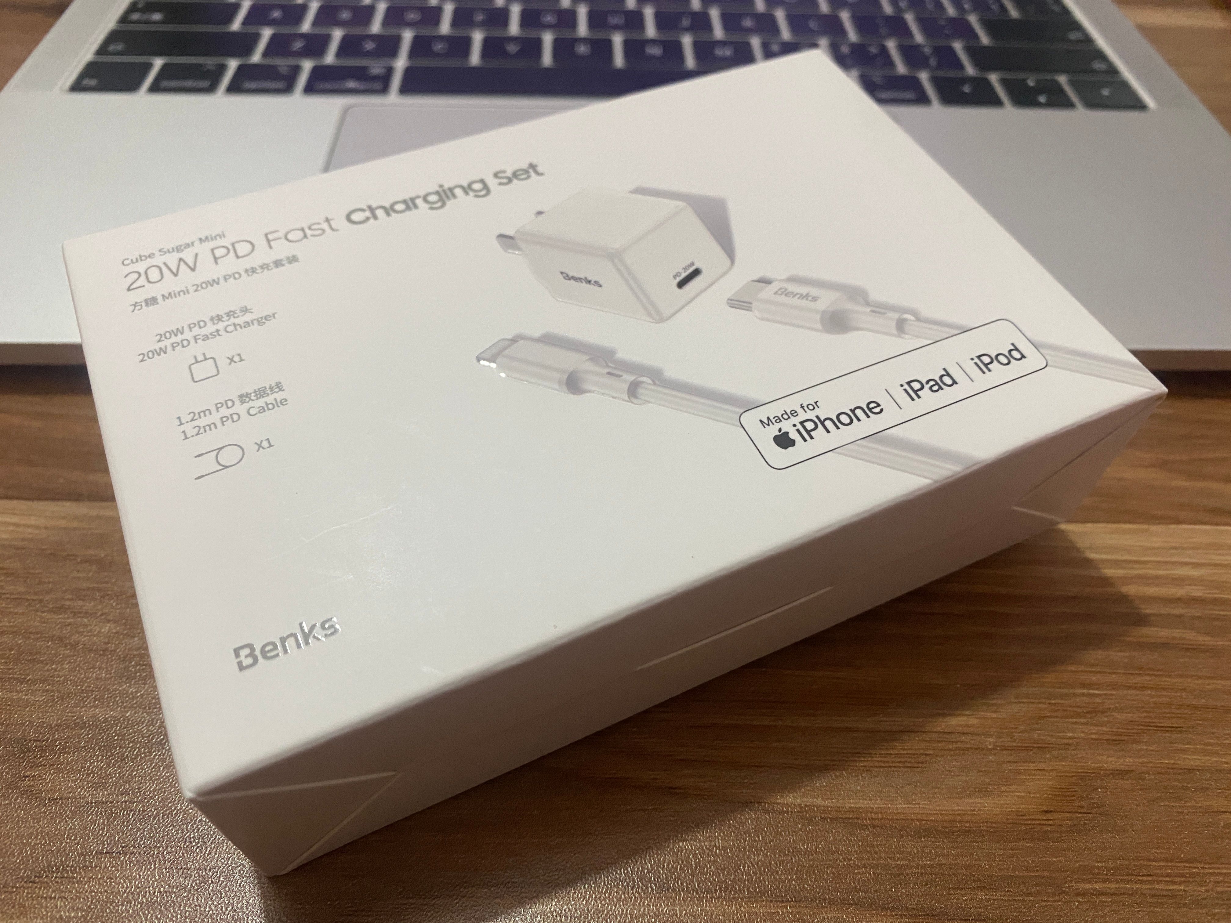 Benks 方糖快充头：20W 快充功率，体积Mini小巧