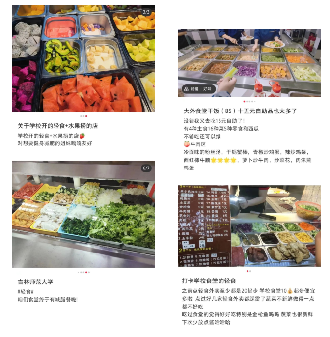 “轻食”风吹进大学食堂……轻食是否会在高校食堂占据一席之地？