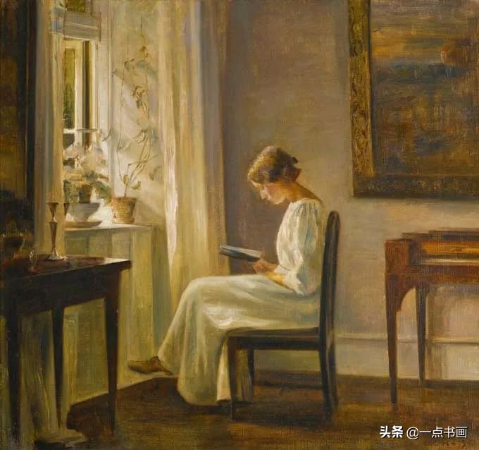 油画里那些读书女人,那一刻全世界都是安静的